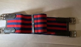 ECONOMY WESTERN COTTON FABRIC CORD GIRTH / CINCH SIZE 31” Red &amp; Blue - £7.57 GBP