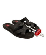 Okabashi Womens L 9.5-10.5 Cross Strap Slide Sandals Brown Rubber Waterp... - $7.42