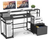 Home Office Desks With Drawers, 66 Computer Desk With Storage, Office De... - $333.99