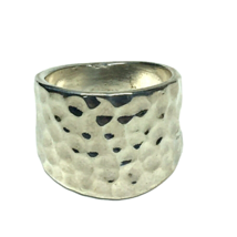 Premier Designs Size 7.5 Ring Jewelry Silver Reflections Hammered Style - $14.00