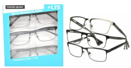 Design Optics By F.G Metal Reading Glasses +1.75 3-PK COSTCO#1504994 OPEN BOX - £11.86 GBP