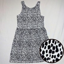White Black Leopard Fit &amp; Flare Dress Girl 6-7  Dress Old Navy Holiday C... - £9.38 GBP