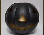 NEW RARE Pottery Barn 12&quot; Large Black Metal Halloween Jack O Lantern - £110.61 GBP