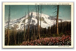 Timberline Mount Rainier National Park Washington Linen Postcard N25 - £2.68 GBP