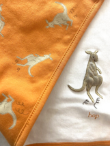 Gymboree Baby Blanket Kangaroo RARE Vintage 2000s Orange Knit 100% Cotton - £298.33 GBP
