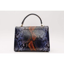 The Venezia Navy Blue Leather Handbag image 4