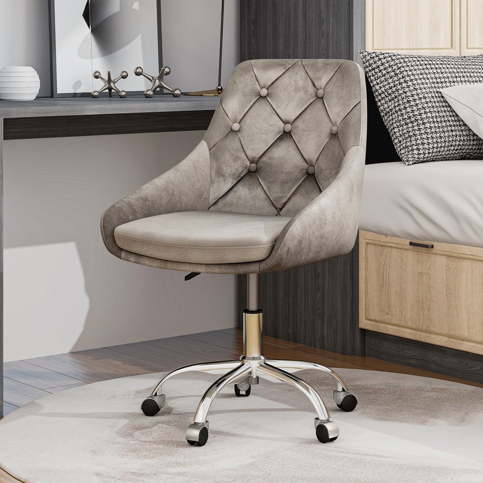 Modern Velvet Fabric Dining Chair with Chrome Legs Set of 1 - $183.62