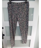 LuLaRoe Safety Pin Gray/Turquoise Blue Leggings Size TC Women&#39;s - $17.80