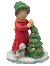NAPCOWARE Merry Christmas Tree Girl Pet Figurine COUNTRY COUSINS Winter 660 - £10.27 GBP