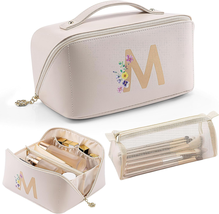 Mothers Day Gifts for Mom, ,Initial Makeup Cosmetic Bag,Travel Make up Bag for W - £28.84 GBP