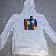 New With Tags Polo Ralph Lauren Mens Hoodie White Rainbow Logo Size Large - £62.84 GBP