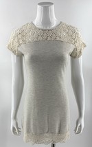 Delias Mini Dress Size Small Gray Cream Crochet Lace Accents Womens - €13,64 EUR Delias Mini Dress Size Small Gray Cream Crochet Lace Accents Womens - €13,64 EUR