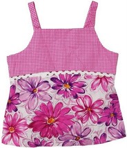 Sweet Potatoes Big Girl Floral Checkered Tank Top (L/10-12 yrs) Made in the USA - £11.46 GBP