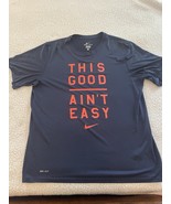 Nike Dri Fit &quot;This Good Aint Easy&quot; Activewear Blue Graphic T Shirt Size XL - $220.06 MXN