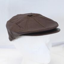 Leather Spitfire Brown Newsboy Paperboy Cap Beanie Vintage 5/7 - $48.99