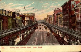 New York, NY Bowery and Elevated Road Antique Early 1900&#39;s Postcard  bk49 - £3.16 GBP