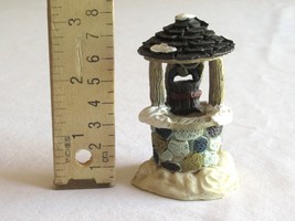 Christmas Village Figurine Wishing Well Water Pail Rope Snow Winter Roof... - £7.77 GBP