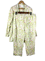 Ella Simone PJ Set Size 1X Womens 2 Pcs Pajamas White Floral Top &amp; Pants... - £52.07 GBP