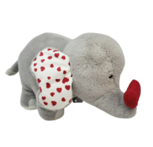 Ganz Baby Grey Heart Crush Elephant Stuffed Animal Plush Toy Red Heart Ears - £21.70 GBP