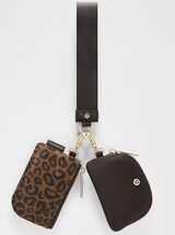 *SAME DAY SHIP* LULULEMON Dual Pouch Wristlet~Leopard/Brown/Gold~NWT - $133.60