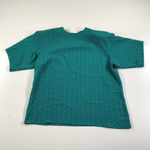 Vintage Evan Picone Shirt Womens 16 Blue Green Geometric Pink Diamond Print AOP - £18.61 GBP