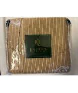 VTG RALPH LAUREN 52ND STREET CARAMEL CAMEL PINSTRIPE SATEEN KING BED SKIRT - $74.24