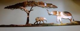 African Safari Scene - Metal Wall Art - Copper 36&quot; x 18&quot; - £83.51 GBP