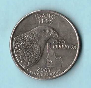 2007 D Idaho State Quarter - Circulated - About XF - £1.38 GBP