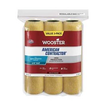 Wooster R568 9&quot; Paint Roller Cover, 3/8&quot; Nap, Knit Fabric, 3 Pk - $17.99