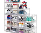 12 Pack Acrylic Clear Shoe Boxes Ultra Clear Plastic Stackable Sneaker S... - $219.99