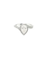 TTT 2 Ct,SS Pear Shaped Cntr Stone Ring w/Moissanite; Through Thick & Thin - $400.00
