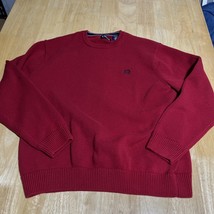 Chaps Sweater Mens XL Pullover Red Chaps Logo Warm EUC - $18.25