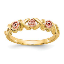 10k w/12k Accents Black Hills Gold -X- and Rose Ring 10BH643 - $272.31