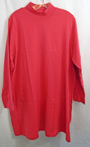 Women&#39;s Plus Size Lightweight Mock Neck Trapeze Oversized Tunic in Strawberry - £11.50 GBP