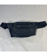 Vntg Tinder Black Leather Fanny Pack 6 Pocket Excellent Cond Festival Ba... - €20,26 EUR