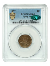 1857 1C Flying Eagle PCGS/CAC MS64 - £1,609.55 GBP