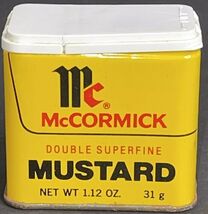 Vintage 4 oz McCormick Baltimore MD Double Superfine Mustard Tin 1977 - $2.10