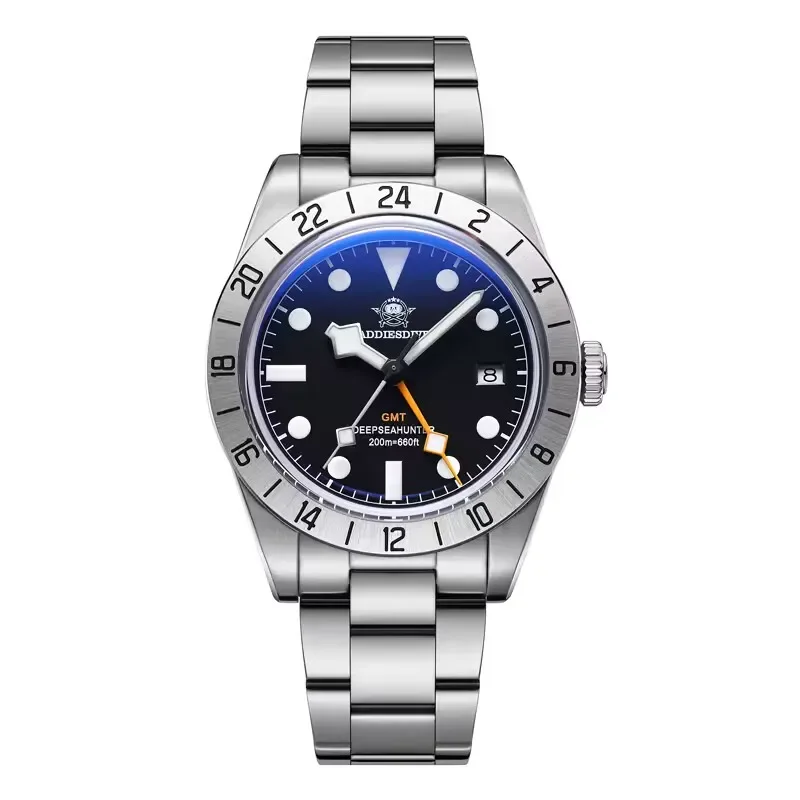 39mm GMT Luxury Mens Quartz Wristwatch Stainless Steel 20Bar Waterproof ... - $208.53