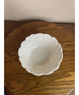Vintage California Pottery USA 333 T  6’’ Leaf Bowl White - $3.99