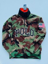 Polo Ralph Lauren Polar Fleece Logo Camo 3/4 Zip Flag Patch Sweatshirt (... - $197.97