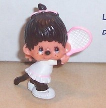 1979 Sekiguchi Monchhichi Monchichi girl playing Tennis PVC Figure Vintage - $14.43