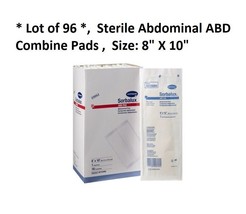 96 Count Hartmann Sorbalux Abdominal Pad ABD Pads Sterile 8 X 10 high ab... - $46.52