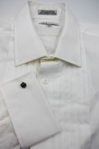 NEW $155 Ike Behar Evening Pleated Front Straight Collar Formal Tux Shirt 18x34 - £71.93 GBP