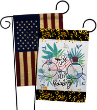 Keep Pedaling - Impressions Decorative USA Vintage Applique Garden Flags Pack GP - £24.67 GBP
