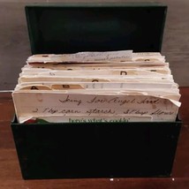 Vintage Metal Recipe Box Packed Full of Recipes Cutout and Handwritten Ohio - £18.16 GBP