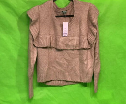 Women’s Crewneck Ruffle Pullover Sweater - Wild Fable Mauve XL - $14.99