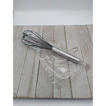 Black Silicone Whipping Balloon Whisk Stainless Steel Handle  10&quot; - £7.96 GBP