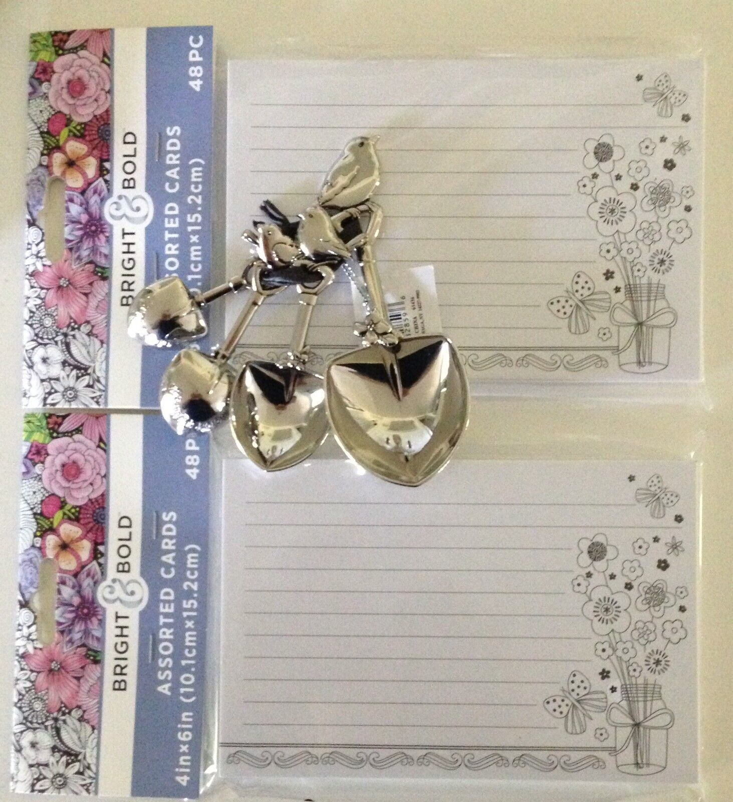 Primary image for Pretty Bird Studio 101 Stainless Steel Measuring Spoons & 98 Recipe Cards Lot