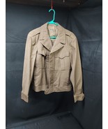 Vintage WW2 Army Eisenhower Ike Military Jacket Size 38L W/ Soldiers Nam... - €32,71 EUR