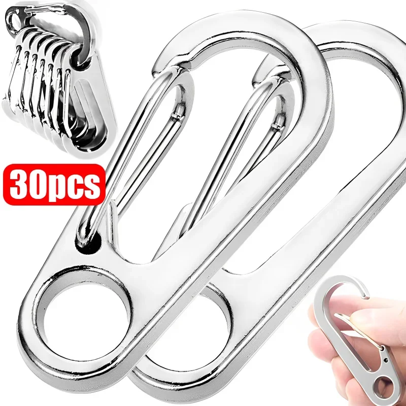 Mini Carabiner Keychain D-Ring Key Chain Spring Clips Aluminium Alloy Hang - £8.24 GBP+